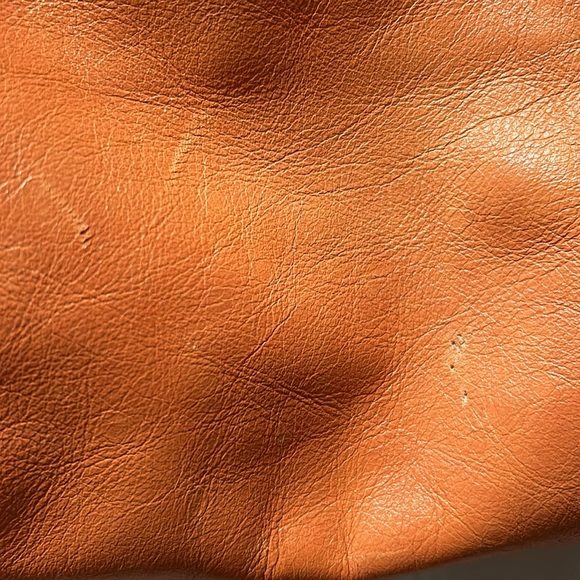 🍊Banana Republic Classic Leather Orange Shoulder Bag Tote - Picture 3 of 16